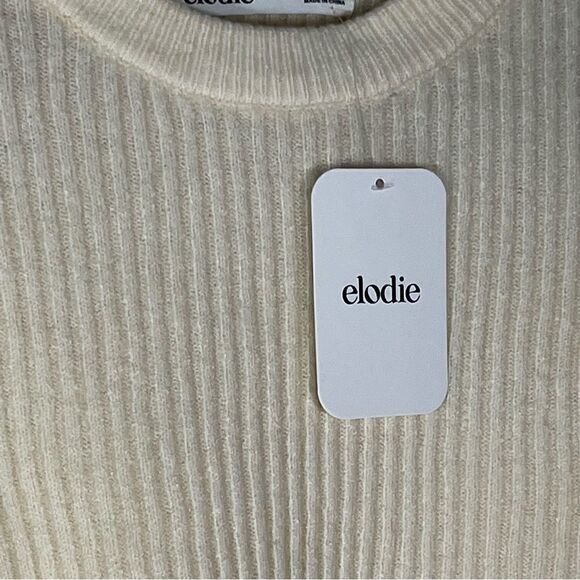 Elodie sweater ribbed brushed knit crewneck cream size medium Style ELYS2434P - Picture 7 of 12